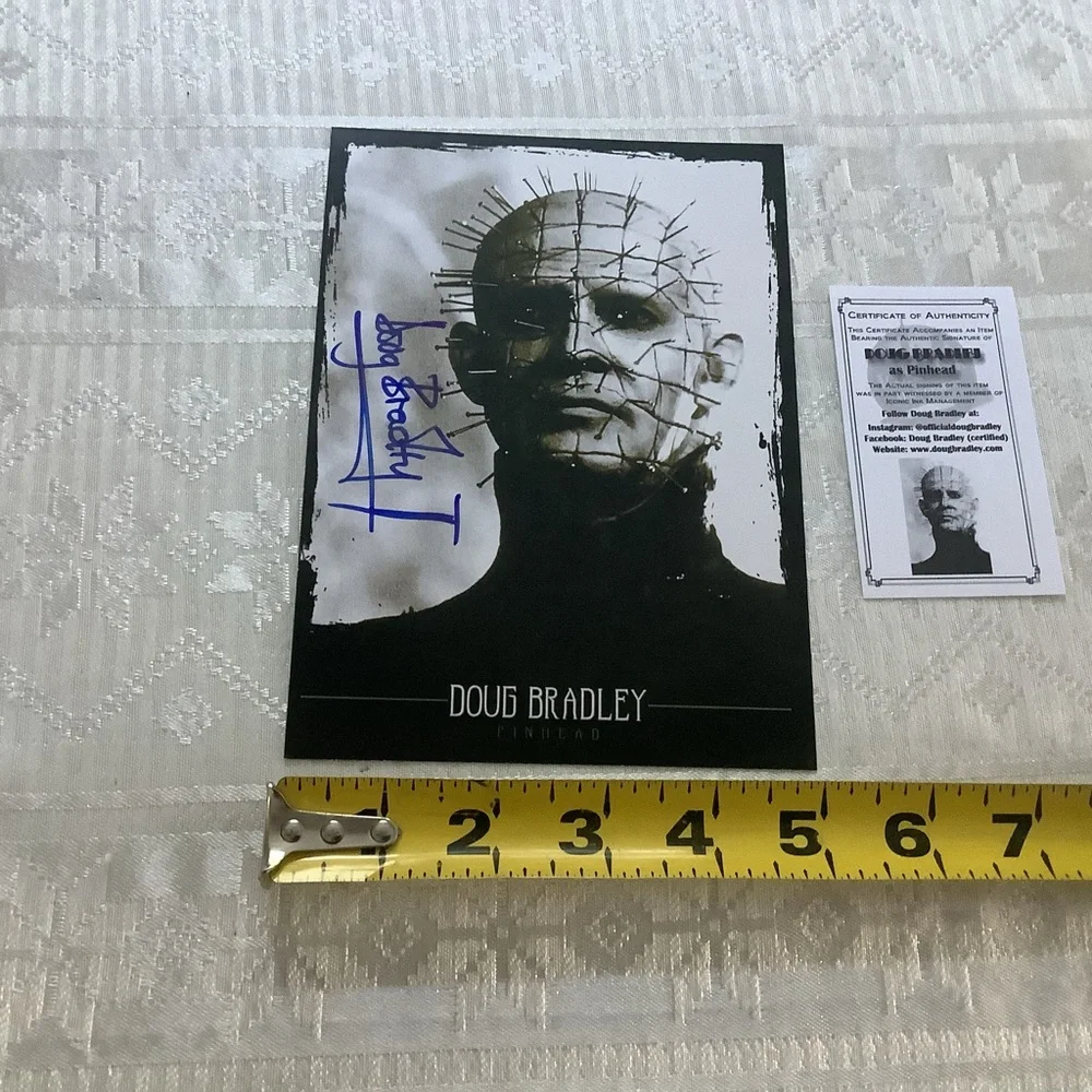 Doug Bradley Pinhead HellRaiser Autographed Picture with authenticity Card - Picture 6 of 7